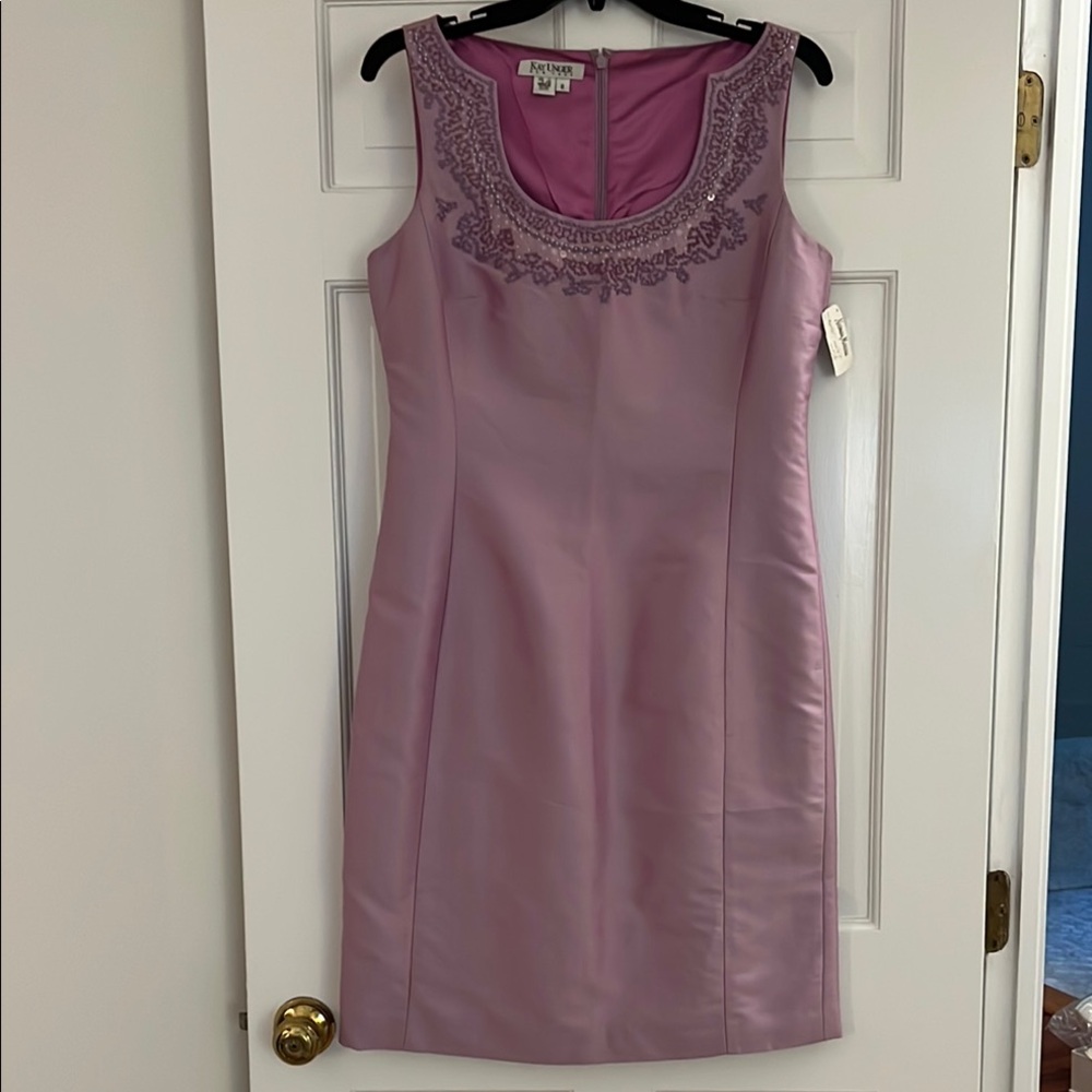 Kay Unger Lavender Sheath Mini Dress for Cocktail Events